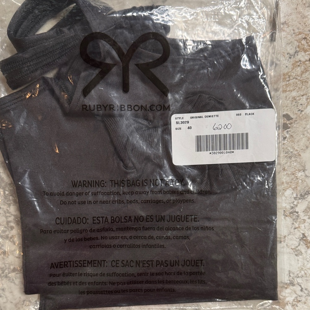 Ruby Ribbon Black Bra